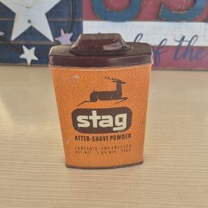 Stag After-Shave Powder Vintage Tin Empty